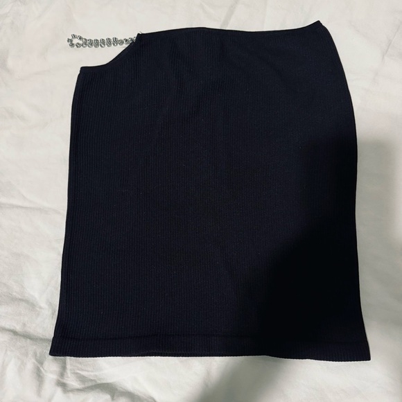 Zara Women Black Limitless Contour Collection Seamless Jewel Mini Skirt Sz M-L - Picture 9 of 9